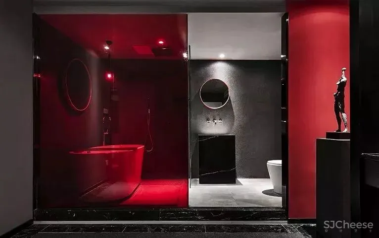 红与黑的颠覆，空间的时尚感官