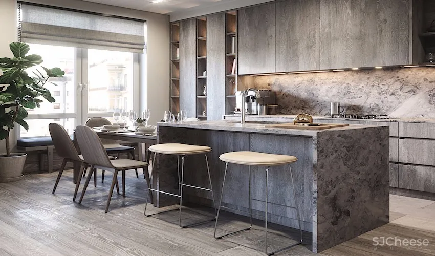 粗犷木纹感厨房！乌克兰82.5㎡木质系双人公寓 | CONCEPTVISION