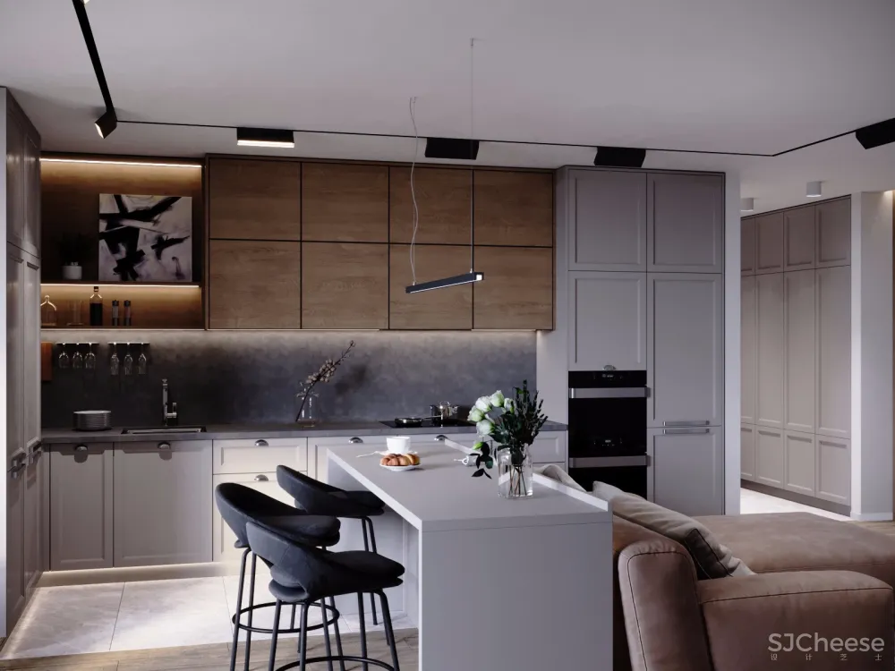 俄罗斯现代暖调住宅设计 | Maksim Demchenko