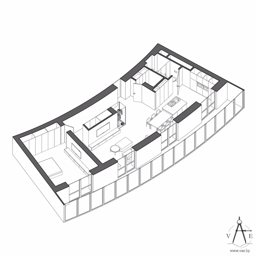 124㎡明斯克暖色调公寓 | VAE设计