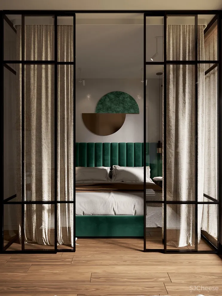 自然绿+白色,同样具有戏剧性和奢华感! 首