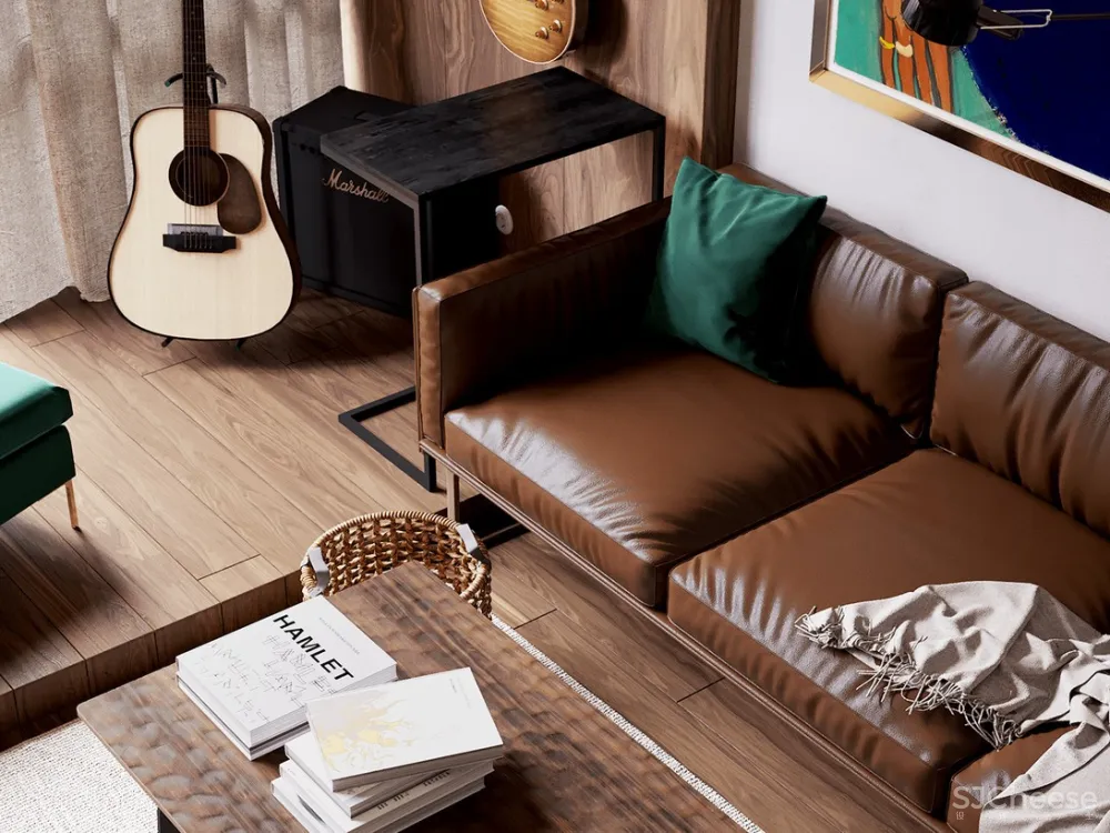 自然绿+白色,同样具有戏剧性和奢华感! 首