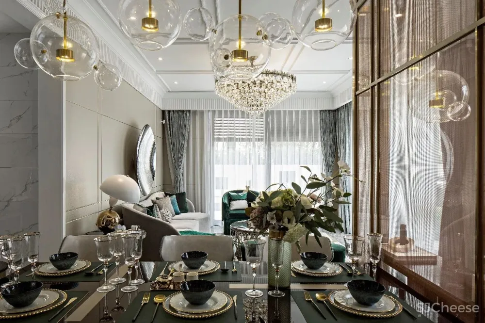 【集艾设计】165㎡英伦名仕品格别墅样板间设计方案 首