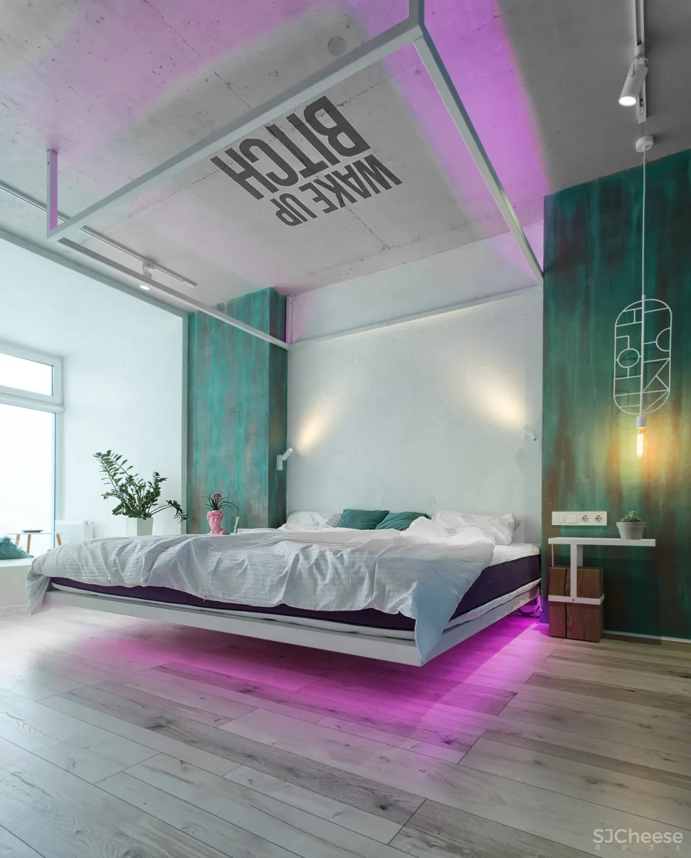 首发 | Lauri Brothers：为年轻女孩设计的基辅粉色霓虹灯公寓 首