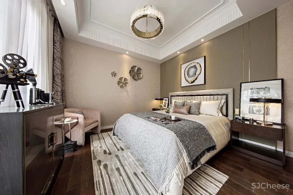 【集艾设计】165㎡英伦名仕品格别墅样板间设计方案 首