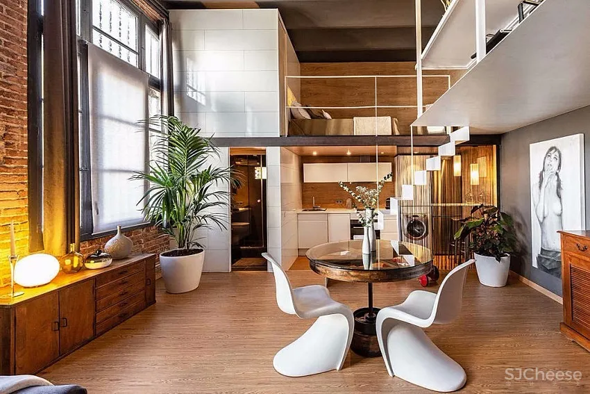 美式 Loft 风格！西班牙59.4㎡挑高楼中楼 | Estudio de Creacion Josep Cano