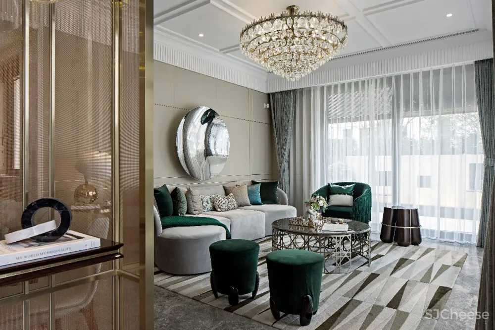 【集艾设计】165㎡英伦名仕品格别墅样板间设计方案 首