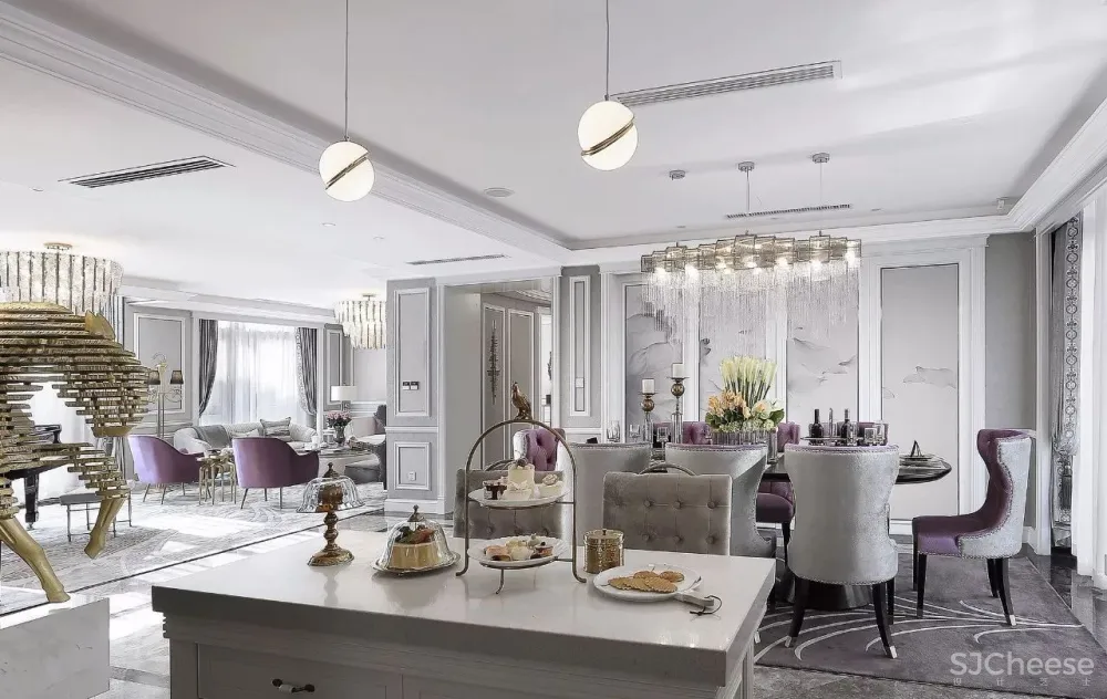 丁香紫浪漫色调的样板间设计丨每一寸空间都动人心扉