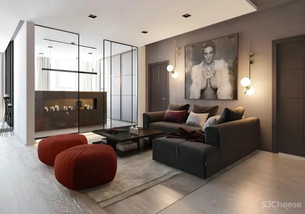 高级灰+红色,彰显个性的豪奢风范!