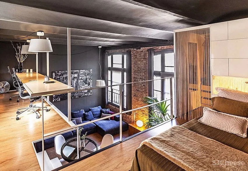 美式 Loft 风格！西班牙59.4㎡挑高楼中楼 | Estudio de Creacion Josep Cano