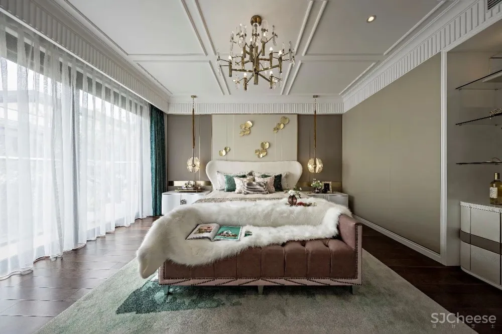 【集艾设计】165㎡英伦名仕品格别墅样板间设计方案 首