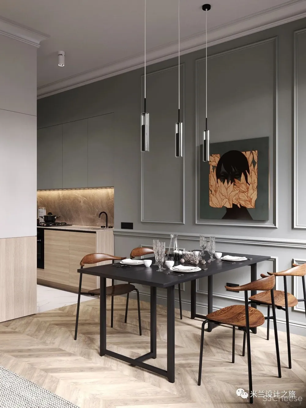 一套74m²莫兰迪配色的住宅,非凡气质的至臻格调!