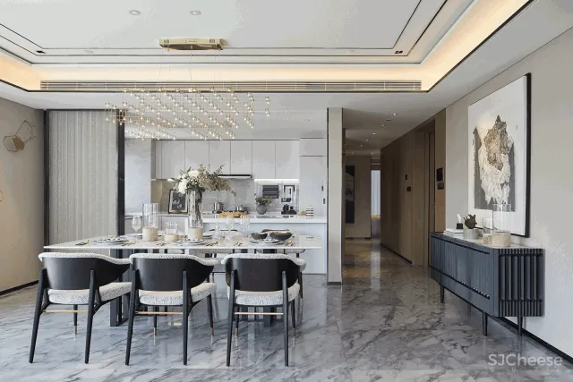 【HBA&世尊软装】现代风高端青岛万科翡翠长江样板间设计 首