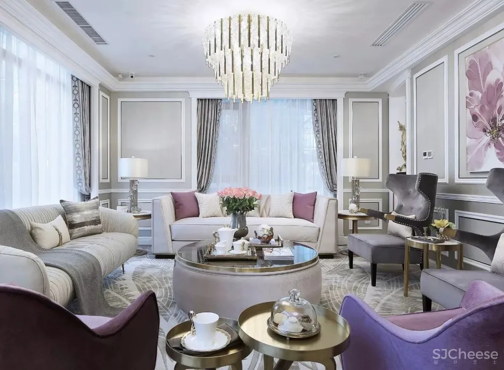 丁香紫浪漫色调的样板间设计丨每一寸空间都动人心扉