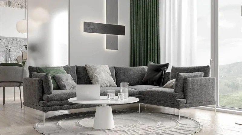 自然绿+白色,同样具有戏剧性和奢华感! 首