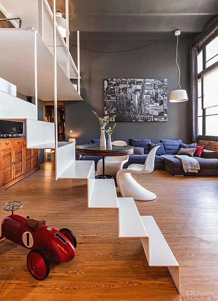 美式 Loft 风格！西班牙59.4㎡挑高楼中楼 | Estudio de Creacion Josep Cano