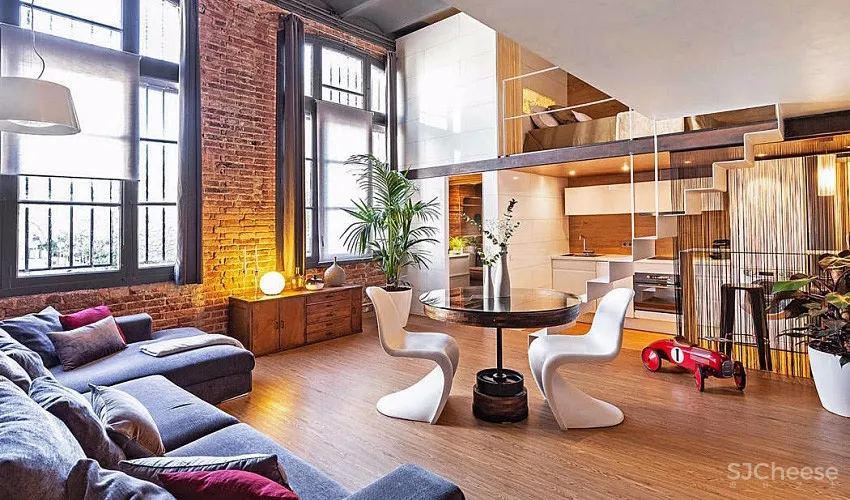 美式 Loft 风格！西班牙59.4㎡挑高楼中楼 | Estudio de Creacion Josep Cano