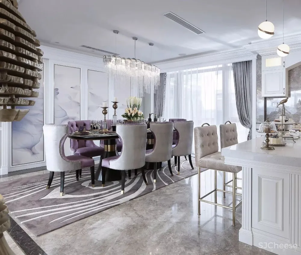 丁香紫浪漫色调的样板间设计丨每一寸空间都动人心扉