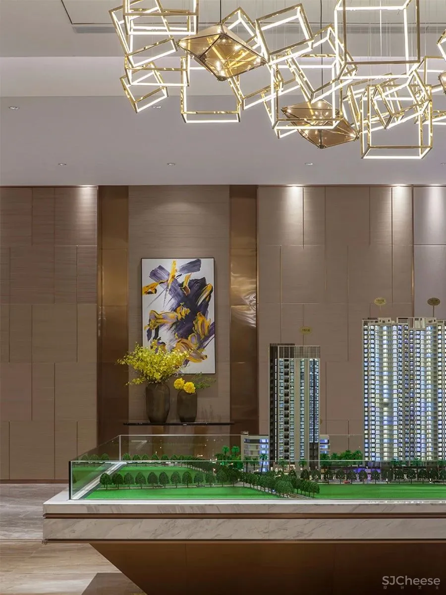 【觉度设计】1300平方米营销中心 | 冷抽象中的感性空间!