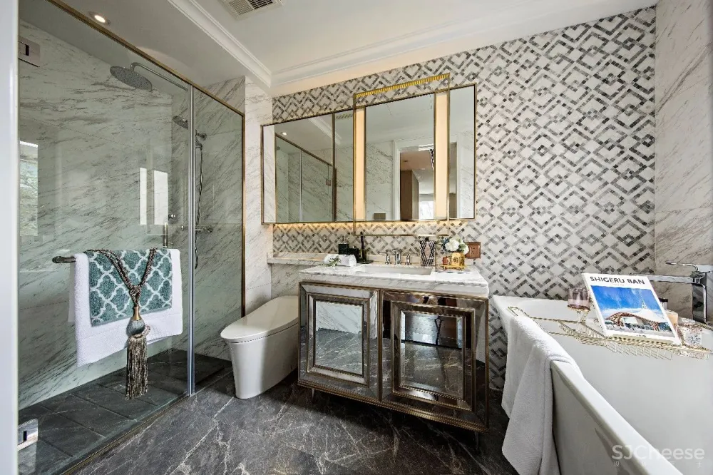 【集艾设计】165㎡英伦名仕品格别墅样板间设计方案 首