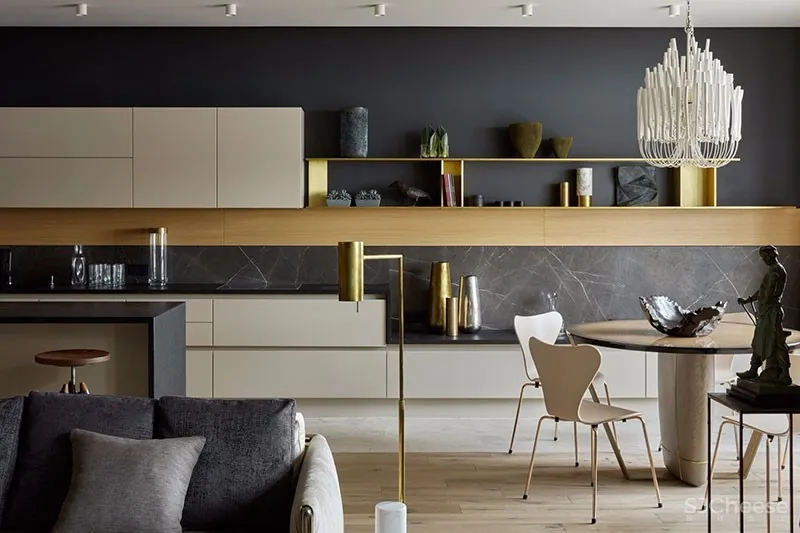 莫斯科有着多变墙面装饰的现代公寓