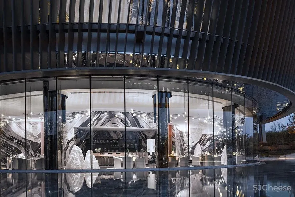 不拘一格的售楼处设计,仿佛置身在山水自然间