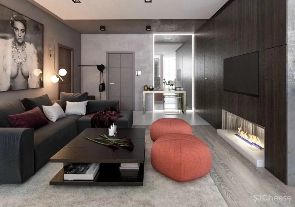 高级灰+红色,彰显个性的豪奢风范!