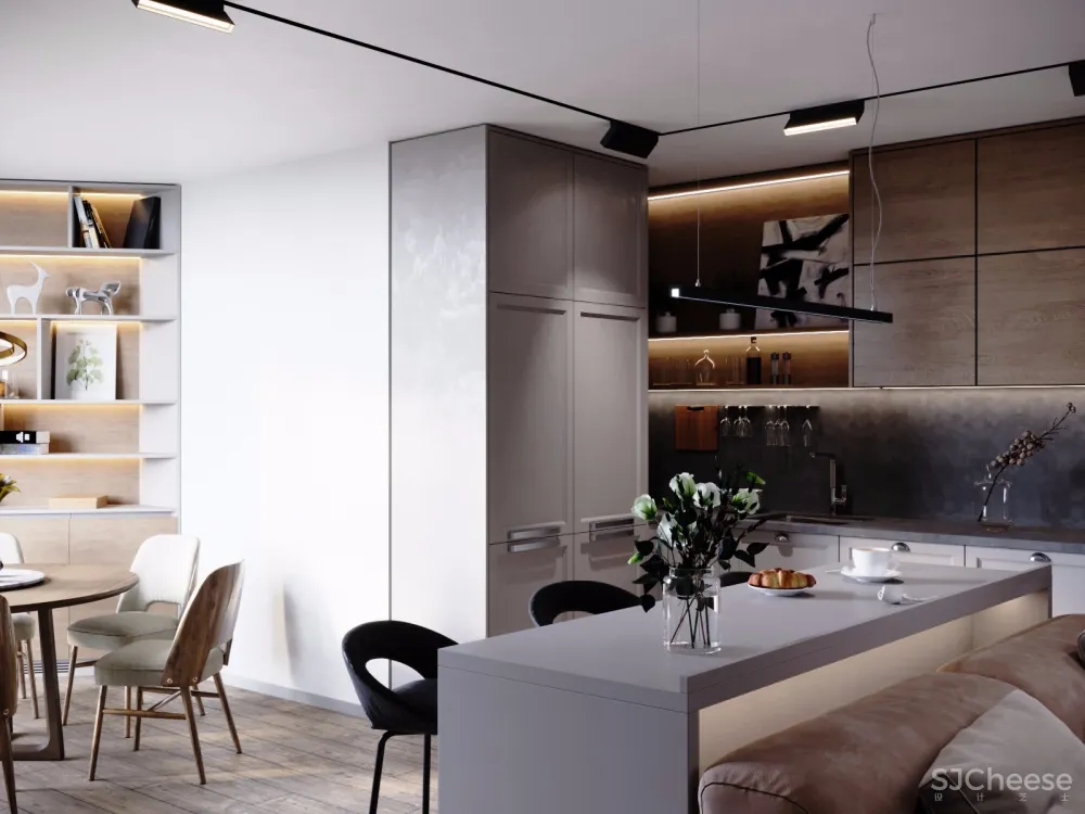 俄罗斯现代暖调住宅设计 | Maksim Demchenko