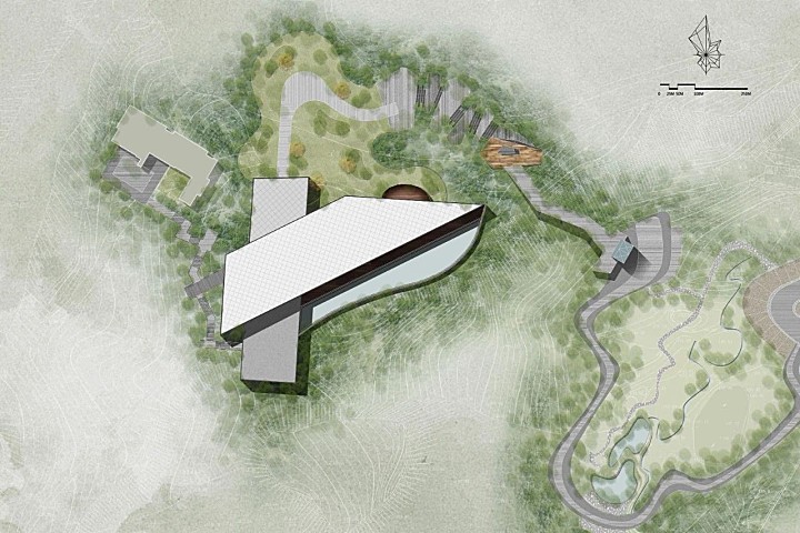 新作:悬崖之颠的隐逸建筑,气势磅礴的艺术中心