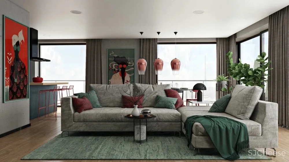 高级灰+红色,彰显个性的豪奢风范!