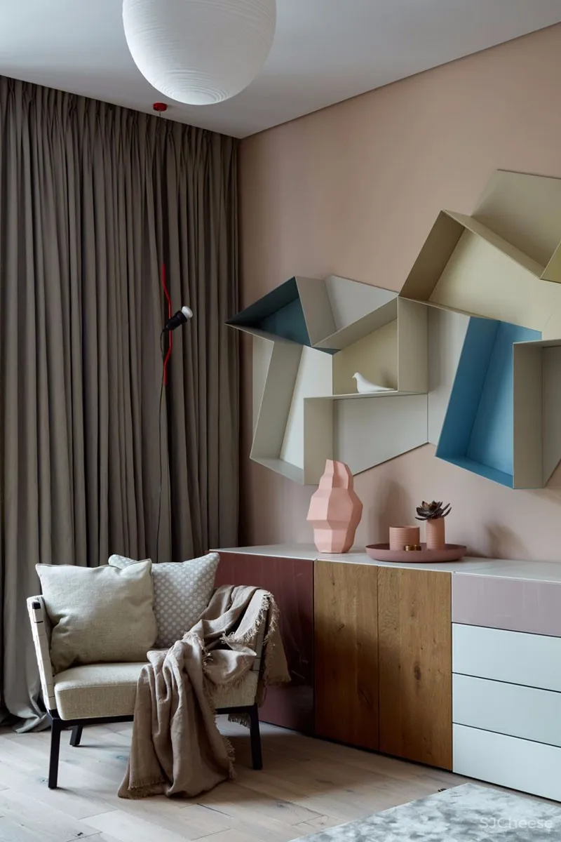 莫斯科有着多变墙面装饰的现代公寓