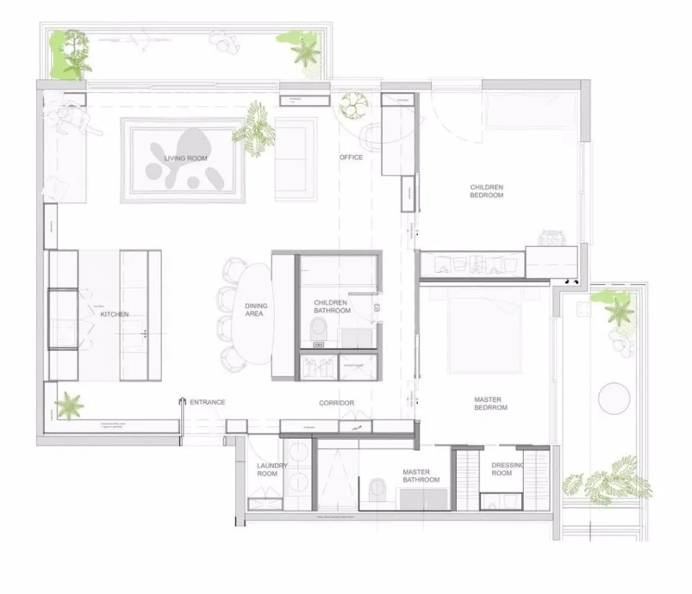 110㎡ 一室两厅，厨房、客厅还能这样设计