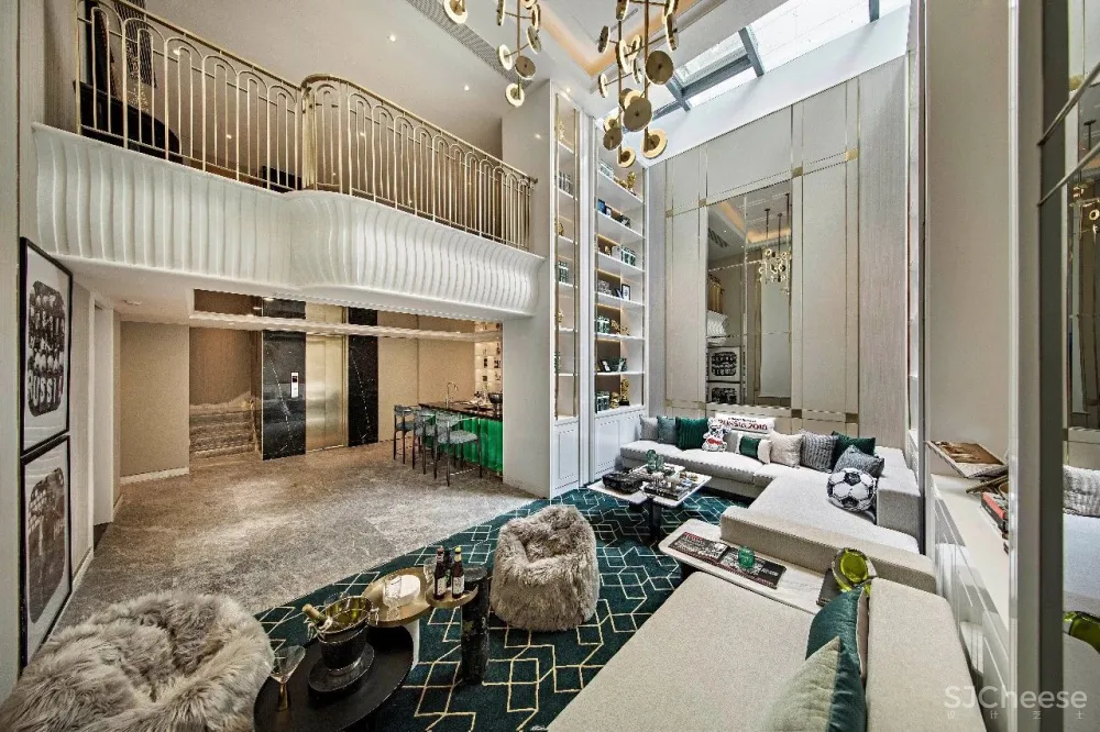 【集艾设计】165㎡英伦名仕品格别墅样板间设计方案 首