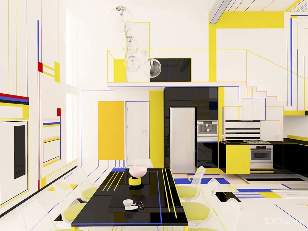 首发 | Brani & Desi：创造蒙德里安线条的三维空间 首