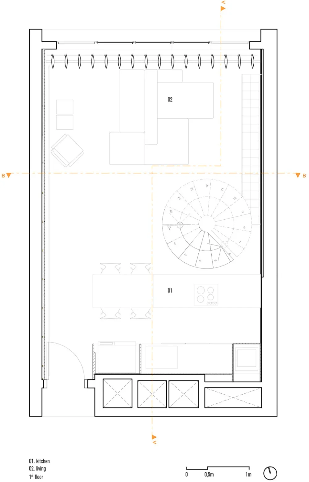 首发 | Arquitetura Nacional：黑色旋转楼梯复式公寓