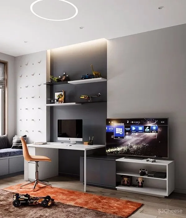 100㎡ 简约风三口之家,把拼接玩出高级感