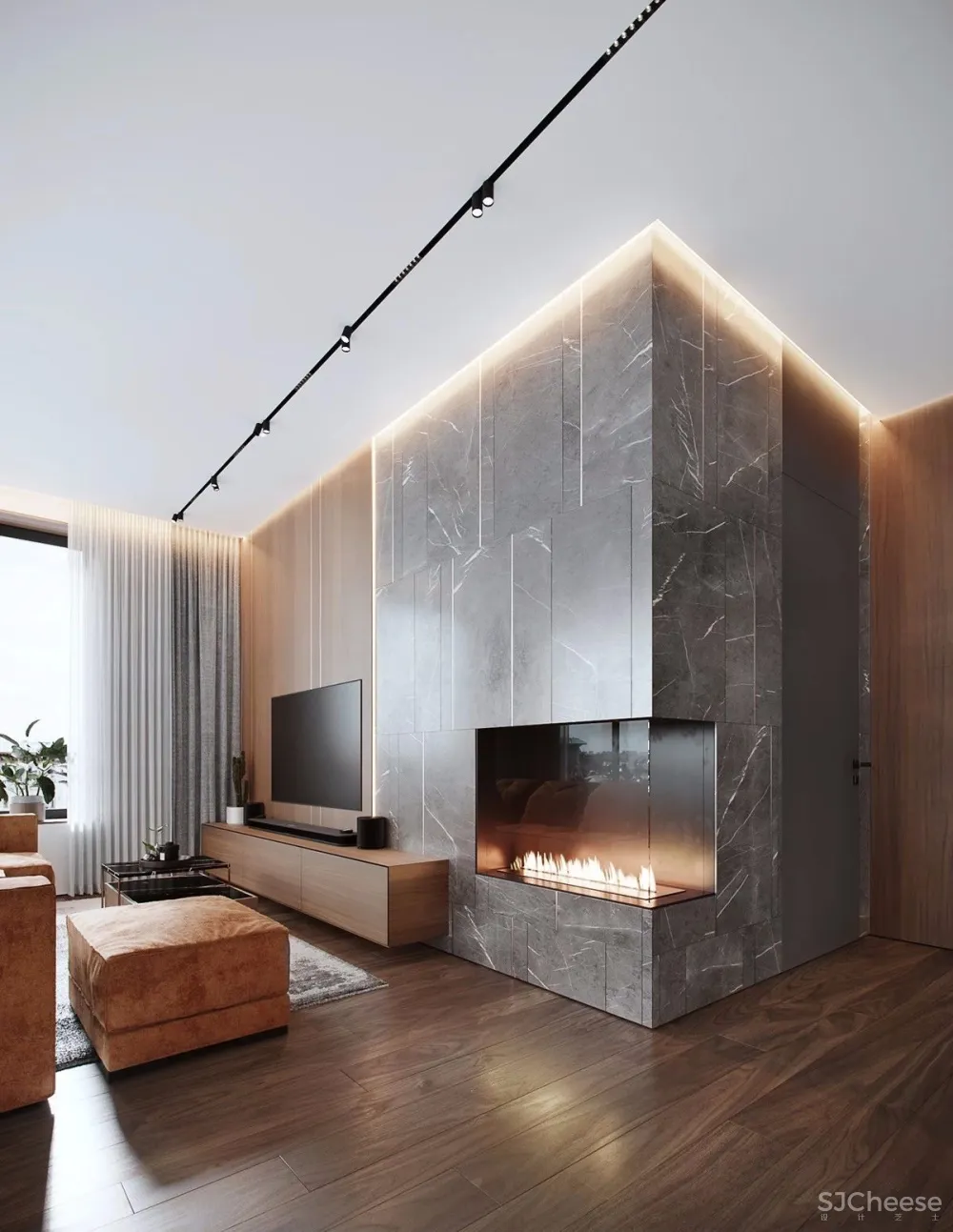 115㎡ 原木+大理石丨让家更有质感