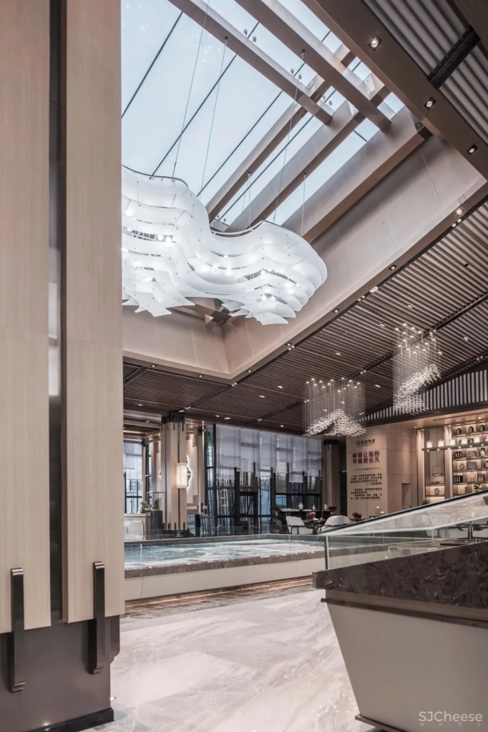 景地组设计新作—1200m²新中式风格伴山云庐售楼部落地设计方案