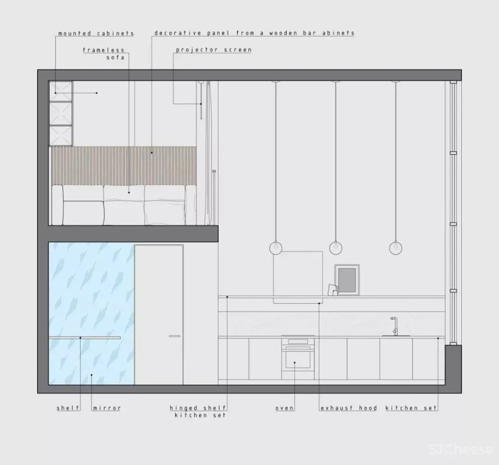 雅致与俏皮，在这座挑高公寓里交织 | Barinov Andrey 首