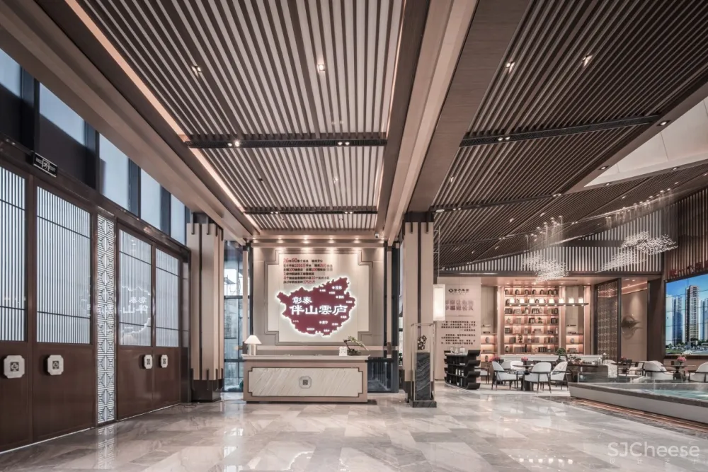 景地组设计新作—1200m²新中式风格伴山云庐售楼部落地设计方案