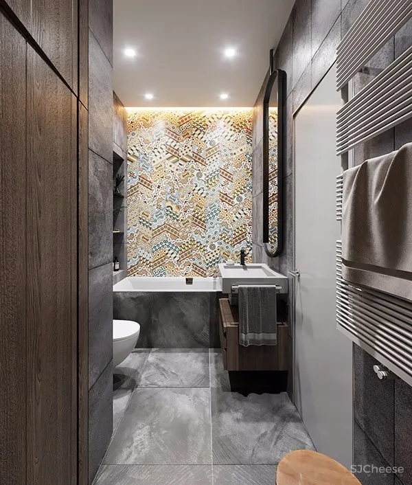 100㎡ 简约风三口之家,把拼接玩出高级感