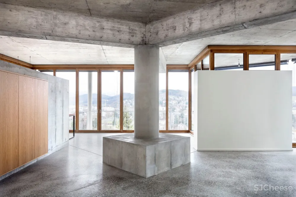 Schaerermattle Architects：瑞士方形平台极简住宅 首