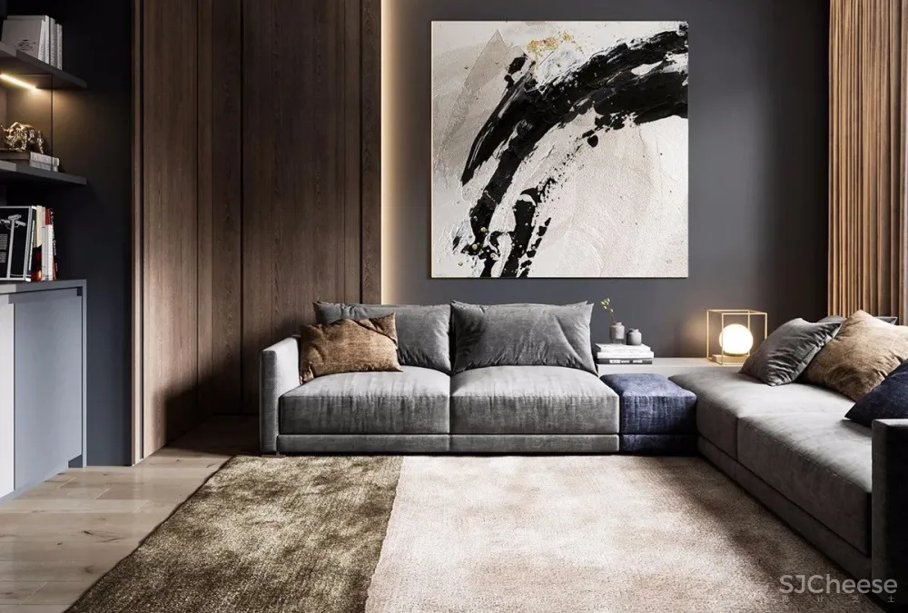 100㎡ 简约风三口之家,把拼接玩出高级感