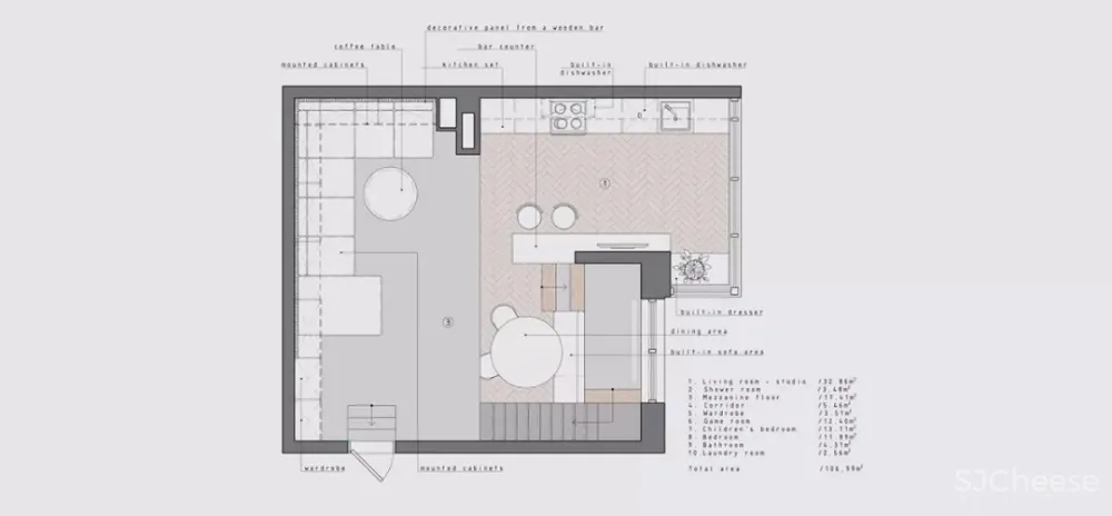 雅致与俏皮，在这座挑高公寓里交织 | Barinov Andrey 首