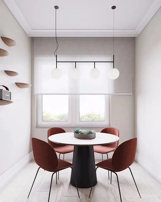 94㎡ 圆形主题设计丨清新配色怎么看都不腻