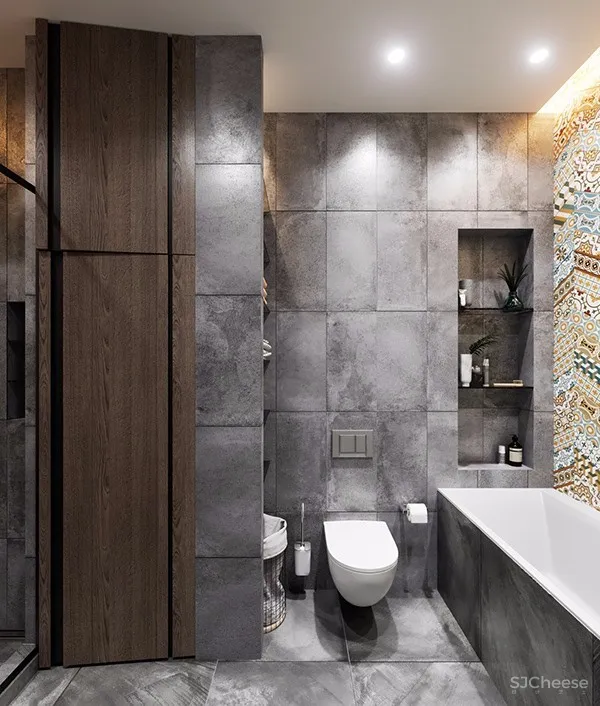 100㎡ 简约风三口之家,把拼接玩出高级感