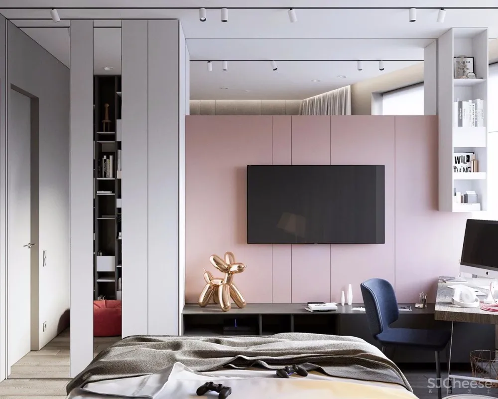 100㎡ 三室一厅,厨房、客厅这样设计太走心了