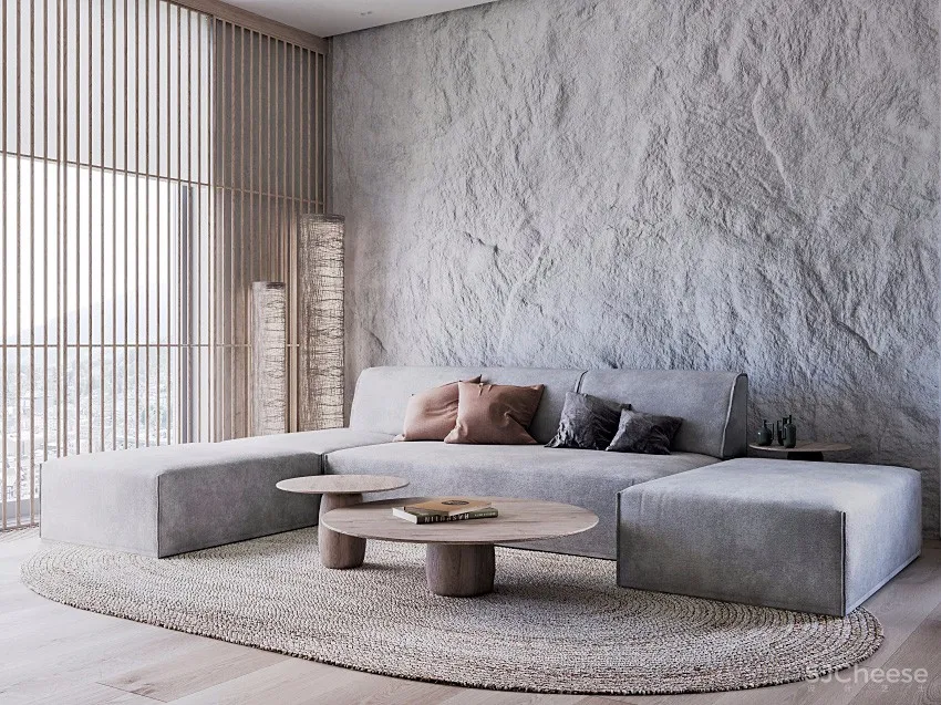 幽静自然禅风！瑞士86㎡日系灰白单身公寓 | Nazar Tsymbaliuk 首