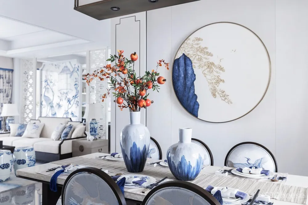 青花案|优雅中国白