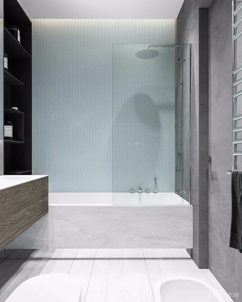 100㎡ 三室一厅,厨房、客厅这样设计太走心了